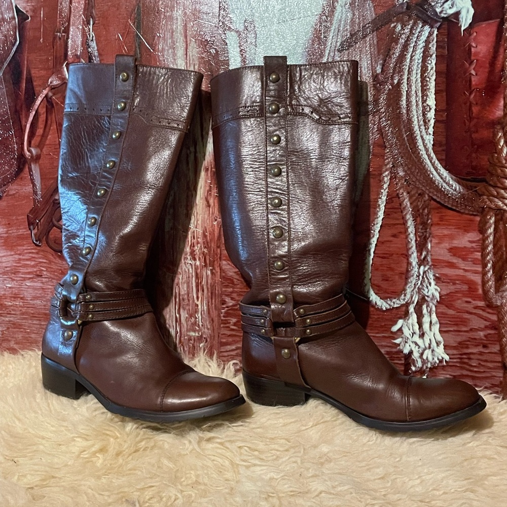 Ellis leather harness boots